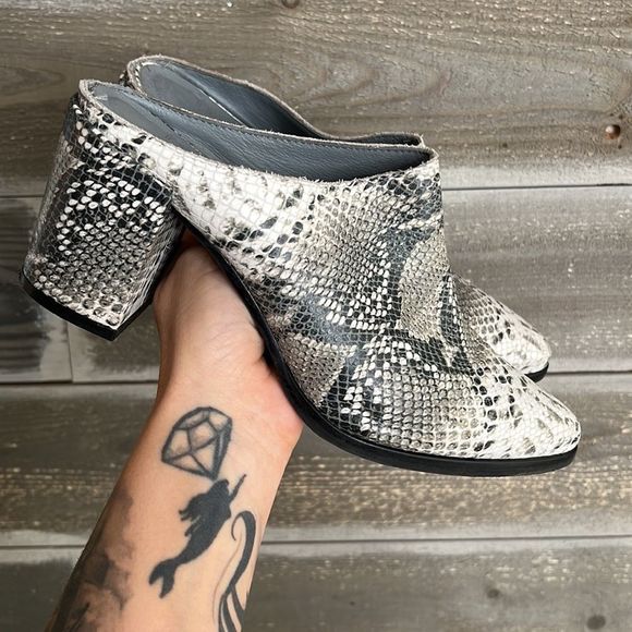 Matisse Shoes - Amuse Society x Matisse Aria Snake Print Heel Mule